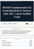 HESI RN Fundamentals Exit Exam Questions & Answers 2026-2027 &vert; Latest Verified Exam