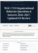WGU C715 Organizational Behavior Questions & Answers 2026-2027 &vert; Updated OA Review