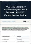WGU C952 Computer Architecture Questions & Answers 2026-2027 &vert; Comprehensive Review
