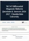 NR 547 Differential Diagnosis Midterm Questions & Answers 2026&sol;2027 &vert; Chamberlain University