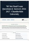 NR 566 Final Exam Questions & Answers 2026-2027 &vert; Chamberlain University