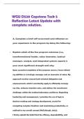 WGU D520 Capstone Task 5 Reflection Latest Update with complete solution 