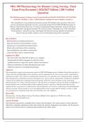 NRG 200 Pharmacology for Human Caring Nursing Final Exam &vert; 200 Verified Questions & Detailed Rationales &vert; 2026&sol;2027 Edition &vert; Graded A&plus;