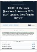 IBHRE CCDS Exam Questions & Answers 2026-2027 &vert; Updated Certification Review