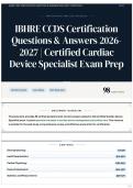 IBHRE CCDS Certification Questions & Answers 2026-2027 &vert; Certified Cardiac Device Specialist Exam Prep