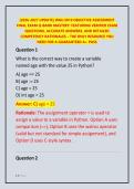 WGU E010 Objective Assessment Final Exam 2026-2027&colon; The Complete Python Programming Q-Bank with 100&plus; Verified Questions and Detailed Rationales &vert; Updated for WGU Success