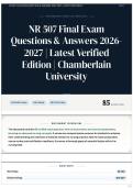 NR 507 Final Exam Questions & Answers 2026-2027 &vert; Latest Verified Edition &vert; Chamberlain University