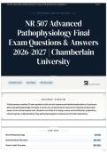 NR 507 Advanced Pathophysiology Final Exam Questions & Answers 2026-2027 &vert; Chamberlain University