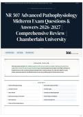 NR 507 Advanced Pathophysiology Midterm Exam Questions & Answers 2026-2027 &vert; Comprehensive Review &vert; Chamberlain University