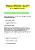 NUR 203 MIDTERM EXAM QUESTIONS AND CORRECT ANSWERS WITH RATIONALE &vert; NEWLY UPDATED 2026&sol;2027