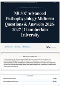 NR 507 Advanced Pathophysiology Midterm Questions & Answers 2026-2027 &vert; Chamberlain University