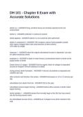 DH 101 - Chapter 8 Exam with Accurate Solutions