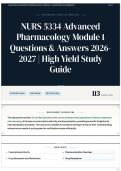 NURS 5334 Advanced Pharmacology Module 1 Questions & Answers 2026-2027 &vert; High Yield Study Guide