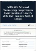 NURS 5334 Advanced Pharmacology Comprehensive Exam Questions & Answers 2026-2027 &vert; Complete Verified Edition