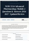 NURS 5334 Advanced Pharmacology Module 2 Questions & Answers 2026-2027 &vert; Updated Review