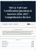 NHA & NAB Core Certification Questions & Answers 2026-2027 &vert; Comprehensive Review