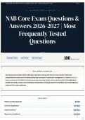 NAB Core Exam Questions & Answers 2026-2027 &vert; Most Frequently Tested Questions