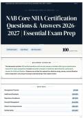 NAB Core NHA Certification Questions & Answers 2026-2027 &vert; Essential Exam Prep