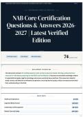 NAB Core Certification Questions & Answers 2026-2027 &vert; Latest Verified Edition