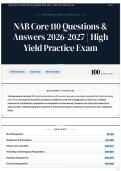 NAB Core 110 Questions & Answers 2026-2027 &vert; High Yield Practice Exam