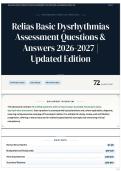 Relias Basic Dysrhythmias Assessment Questions & Answers 2026-2027 &vert; Updated Edition