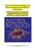 Microbiology with Diseases by Body System 5th Edition Robert Bauman Complete Test Bank Chapters 1&ndash;26 Exam Questions and Verified Answers
