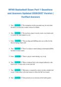 NFHS Basketball Exam Part 1 Questions &NewLine;and Answers Updated 2026&sol;2027 Version &vert; &NewLine;Verified Answers 