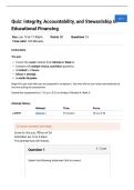 EDUC 648 Quiz 4&colon; Integrity&comma; Accountability & Stewardship in Educational Financing &vert; 15 Questions and Answers &vert; 30&sol;30 &vert; 2026