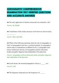 SONOGRAPHY COMPREHENSIVE&NewLine;EXAMINATION TEST VERIFIED QUESTIONS&NewLine;AND ACCURATE ANSWERS&NewLine;