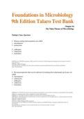 Test Bank For Foundations in Microbiology 9th edition by Talaro&comma; Kathleen Park&comma; Chess&comma; Barry