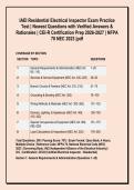 IAEI Residential Electrical Inspector Exam Practice &NewLine;Test &vert; Newest Questions with Verified Answers & &NewLine;Rationales &vert; CEI-R Certification Prep 2026-2027 &vert; NFPA &NewLine;70 NEC 2023 &vert;pdf