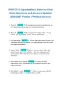 WGU C715 Organizational Behavior Final &NewLine;Exam Questions and Answers Updated &NewLine;2026&sol;2027 Version &vert; Verified Answers 