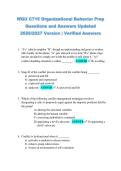 WGU C715 Organizational Behavior Prep  &NewLine;Questions and Answers Updated &NewLine;2026&sol;2027 Version &vert; Verified Answers 