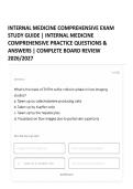 INTERNAL MEDICINE COMPREHENSIVE EXAM STUDY GUIDE &vert; INTERNAL MEDICINE COMPREHENSIVE PRACTICE QUESTIONS & ANSWERS &vert; COMPLETE BOARD REVIEW 2026&sol;2027