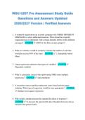 WGU C207 Pre Assessment Study Guide &NewLine;Questions and Answers Updated &NewLine;2026&sol;2027 Version &vert; Verified Answers 