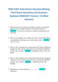 WGU C207 Data Driven Decision-Making &NewLine;Final Exam Questions and Answers &NewLine;Updated 2026&sol;2027 Version &vert; Verified &NewLine;Answers 