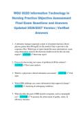 WGU D220 Information Technology in &NewLine;Nursing Practice Objective Assessment &NewLine;Final Exam Questions and Answers &NewLine;Updated 2026&sol;2027 Version &vert; Verified &NewLine;Answers &NewLine;