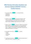 WGU Nursing Informatics Questions and &NewLine;Answers Updated 2026&sol;2027 Version &vert; &NewLine;Verified Answers 