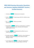 WGU D220 Nursing Informatics Questions &NewLine;and Answers Updated 2026&sol;2027 Version &vert; &NewLine;Verified Answers 