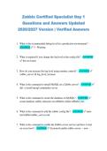 Zabbix Certified Specialist Day 1 &NewLine;Questions and Answers Updated &NewLine;2026&sol;2027 Version &vert; Verified Answers 