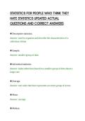 STATISTICS FOR PEOPLE WHO THINK THEY&NewLine;HATE STATISTICS UPDATED ACTUAL&NewLine;QUESTIONS AND CORRECT ANSWERS&NewLine;