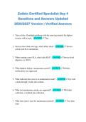 Zabbix Certified Specialist Day 4 &NewLine;Questions and Answers Updated &NewLine;2026&sol;2027 Version &vert; Verified Answers 