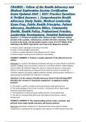FHAMES &ndash; Fellow of the Health Advocacy and Medical Exploration Society Certification Exam Updated 2026 &vert; 500&plus; Practice Questions & Verified Answers &vert; Comprehensive Health Advocacy Study Guide&comma; Medical Leadership Exam Prep&comma; Public Health Principles&comma; Patien
