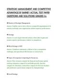STRATEGIC MANAGEMENT AND COMPETITIVE&NewLine;ADVANTAGE BY BARNEY ACTUAL TEST PAPER&NewLine;QUESTIONS AND SOLUTIONS GRADED A&plus;
