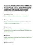 STRATEGIC MANAGEMENT AND COMPETITIVE&NewLine;ADVANTAGE BY BARNEY FINAL PAPER SOLVED&NewLine;QUESTIONS WITH COMPLETE ANSWERS&NewLine;