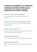 STRATEGIC MANAGEMENT AND COMPETITIVE&NewLine;ADVANTAGE BY BARNEY UPDATED ACTUAL&NewLine;QUESTIONS AND CORRECT ANSWERS