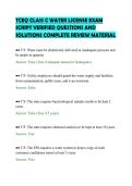 TCEQ CLASS C WATER LICENSE EXAM&NewLine;SCRIPT VERIFIED QUESTIONS AND&NewLine;SOLUTIONS COMPLETE REVIEW MATERIAL&NewLine;