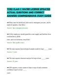TCEQ CLASS C WATER LICENSE UPDATED&NewLine;ACTUAL QUESTIONS AND CORRECT&NewLine;ANSWERS COMPREHENSIVE STUDY GUIDE&NewLine;