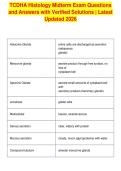 TCDHA Histology Midterm Exam Questions&NewLine;and Answers with Verified Solutions &vert; Latest&NewLine;Updated 2026