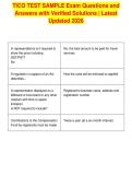 TICO TEST SAMPLE Exam Questions and&NewLine;Answers with Verified Solutions &vert; Latest&NewLine;Updated 2026